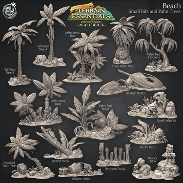 Beach Terrain - Scatter and Palm Trees
